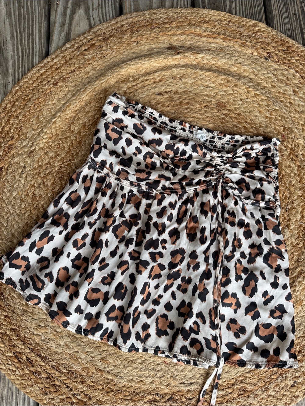 American Eagle Outfitters Leopard Print Mini Skirt in White, Brown, Black